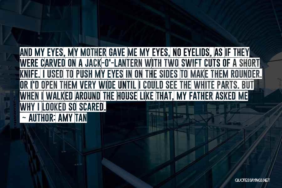 Amy Tan Quotes: And My Eyes, My Mother Gave Me My Eyes, No Eyelids, As If They Were Carved On A Jack-o'-lantern With