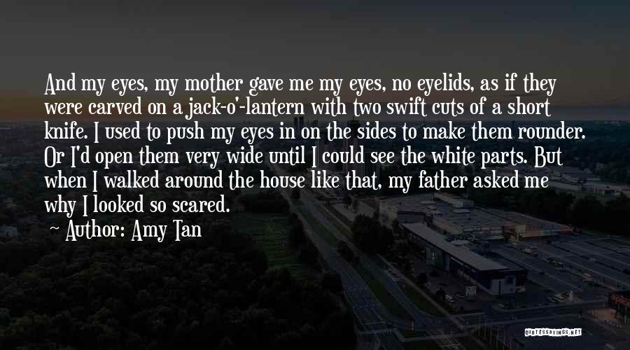 Amy Tan Quotes: And My Eyes, My Mother Gave Me My Eyes, No Eyelids, As If They Were Carved On A Jack-o'-lantern With