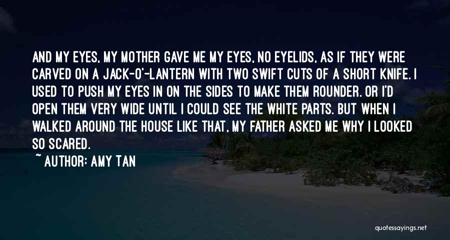 Amy Tan Quotes: And My Eyes, My Mother Gave Me My Eyes, No Eyelids, As If They Were Carved On A Jack-o'-lantern With