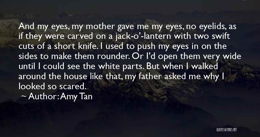 Amy Tan Quotes: And My Eyes, My Mother Gave Me My Eyes, No Eyelids, As If They Were Carved On A Jack-o'-lantern With