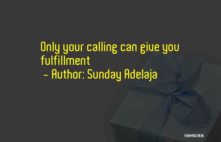 Sunday Adelaja Quotes: Only Your Calling Can Give You Fulfillment