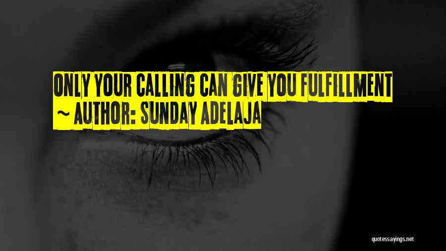 Sunday Adelaja Quotes: Only Your Calling Can Give You Fulfillment