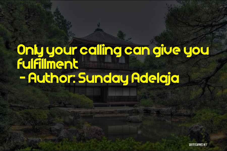 Sunday Adelaja Quotes: Only Your Calling Can Give You Fulfillment