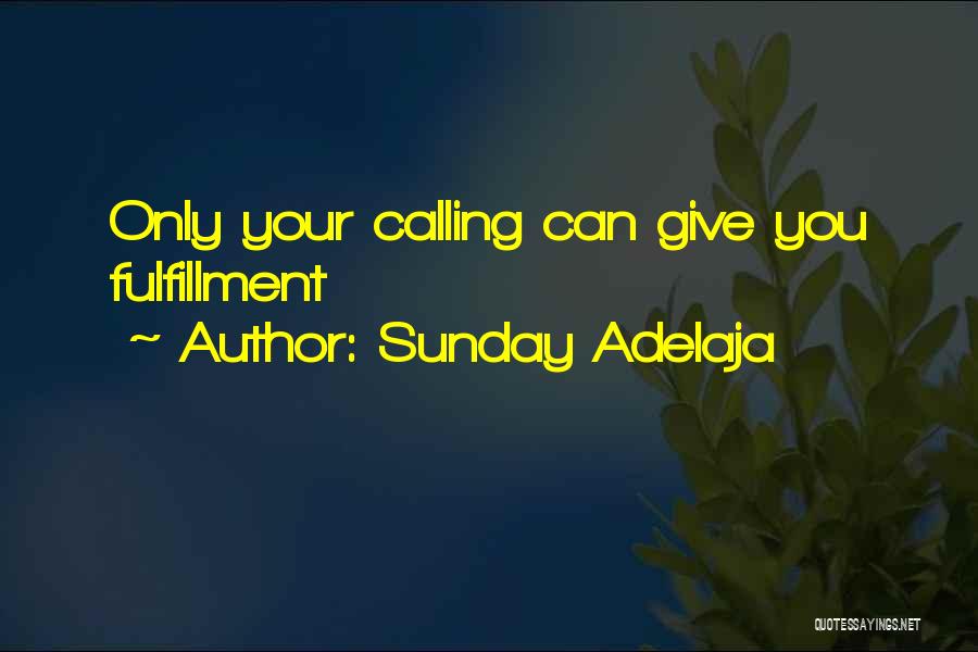 Sunday Adelaja Quotes: Only Your Calling Can Give You Fulfillment