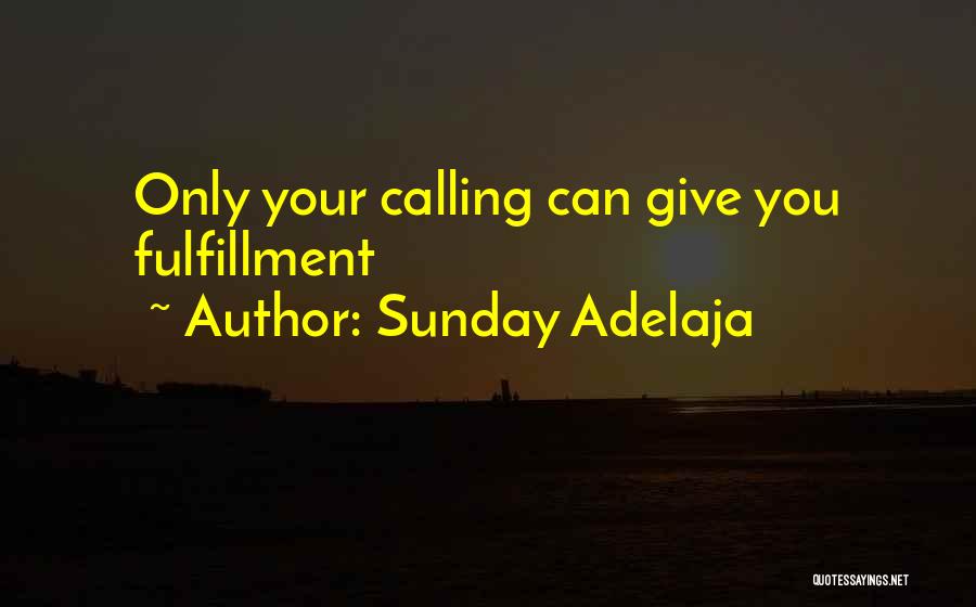 Sunday Adelaja Quotes: Only Your Calling Can Give You Fulfillment