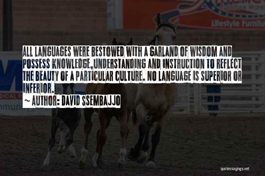 David Ssembajjo Quotes: All Languages Were Bestowed With A Garland Of Wisdom And Possess Knowledge,understanding And Instruction To Reflect The Beauty Of A