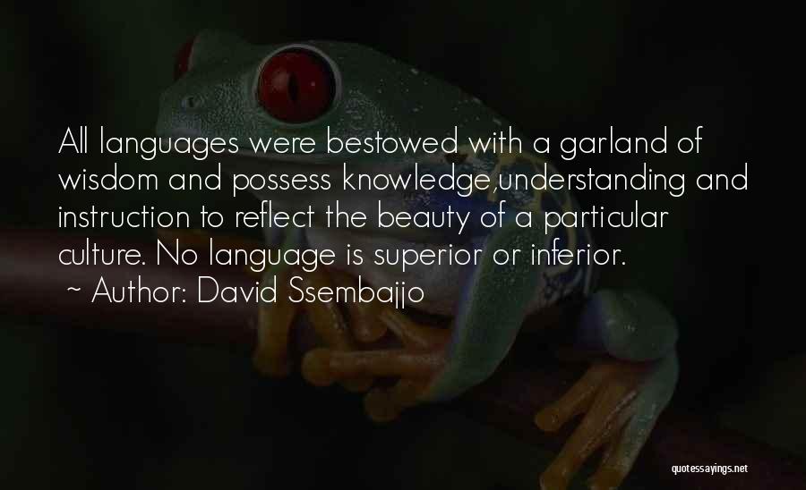 David Ssembajjo Quotes: All Languages Were Bestowed With A Garland Of Wisdom And Possess Knowledge,understanding And Instruction To Reflect The Beauty Of A