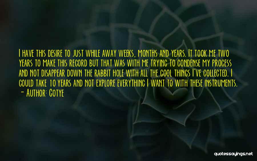 Gotye Quotes: I Have This Desire To Just While Away Weeks, Months And Years. It Took Me Two Years To Make This