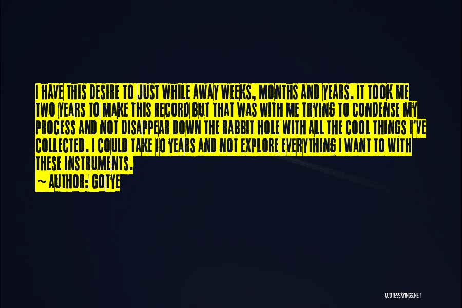 Gotye Quotes: I Have This Desire To Just While Away Weeks, Months And Years. It Took Me Two Years To Make This