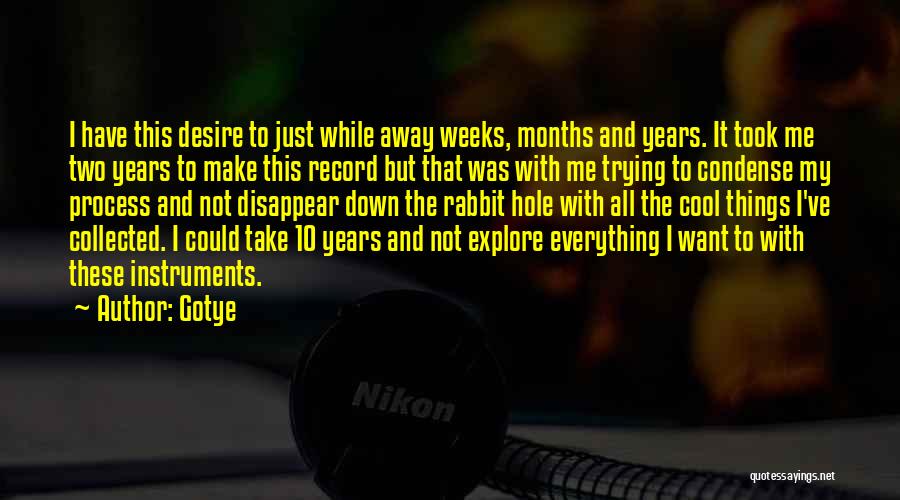 Gotye Quotes: I Have This Desire To Just While Away Weeks, Months And Years. It Took Me Two Years To Make This