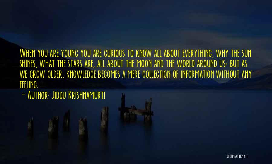Jiddu Krishnamurti Quotes: When You Are Young You Are Curious To Know All About Everything, Why The Sun Shines, What The Stars Are,