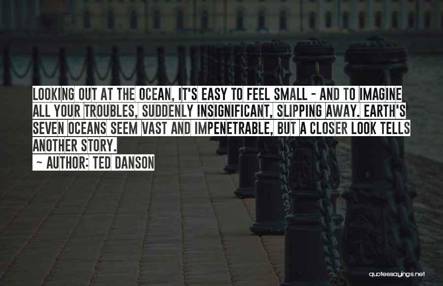 Ted Danson Quotes: Looking Out At The Ocean, It's Easy To Feel Small - And To Imagine All Your Troubles, Suddenly Insignificant, Slipping