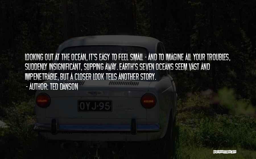 Ted Danson Quotes: Looking Out At The Ocean, It's Easy To Feel Small - And To Imagine All Your Troubles, Suddenly Insignificant, Slipping