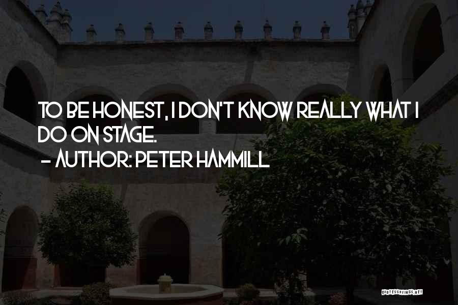 Peter Hammill Quotes: To Be Honest, I Don't Know Really What I Do On Stage.