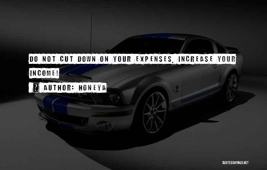 Honeya Quotes: Do Not Cut Down On Your Expenses, Increase Your Income!