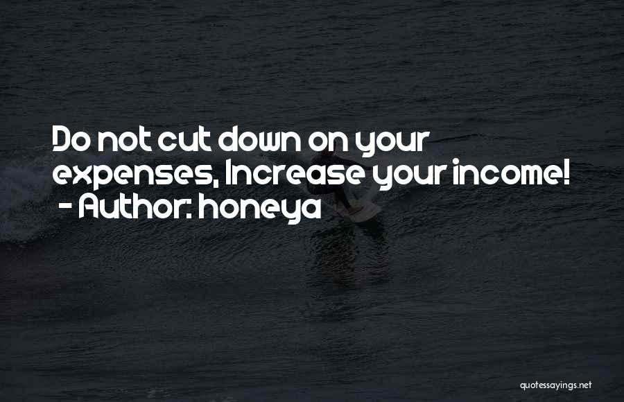 Honeya Quotes: Do Not Cut Down On Your Expenses, Increase Your Income!