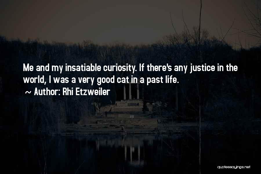 Rhi Etzweiler Quotes: Me And My Insatiable Curiosity. If There's Any Justice In The World, I Was A Very Good Cat In A