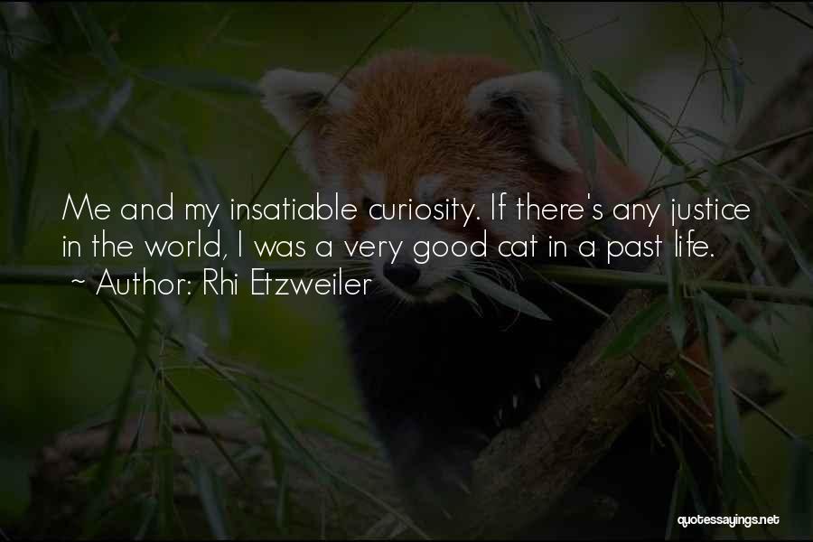 Rhi Etzweiler Quotes: Me And My Insatiable Curiosity. If There's Any Justice In The World, I Was A Very Good Cat In A