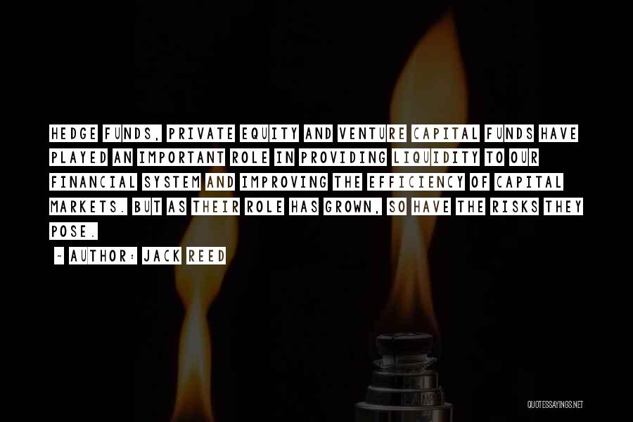 Jack Reed Quotes: Hedge Funds, Private Equity And Venture Capital Funds Have Played An Important Role In Providing Liquidity To Our Financial System