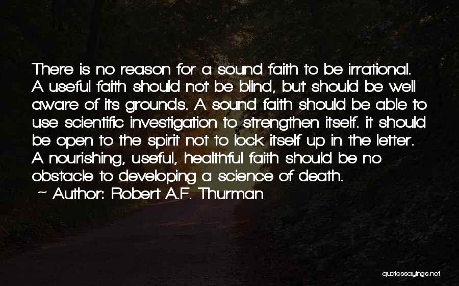Robert A.F. Thurman Quotes: There Is No Reason For A Sound Faith To Be Irrational. A Useful Faith Should Not Be Blind, But Should
