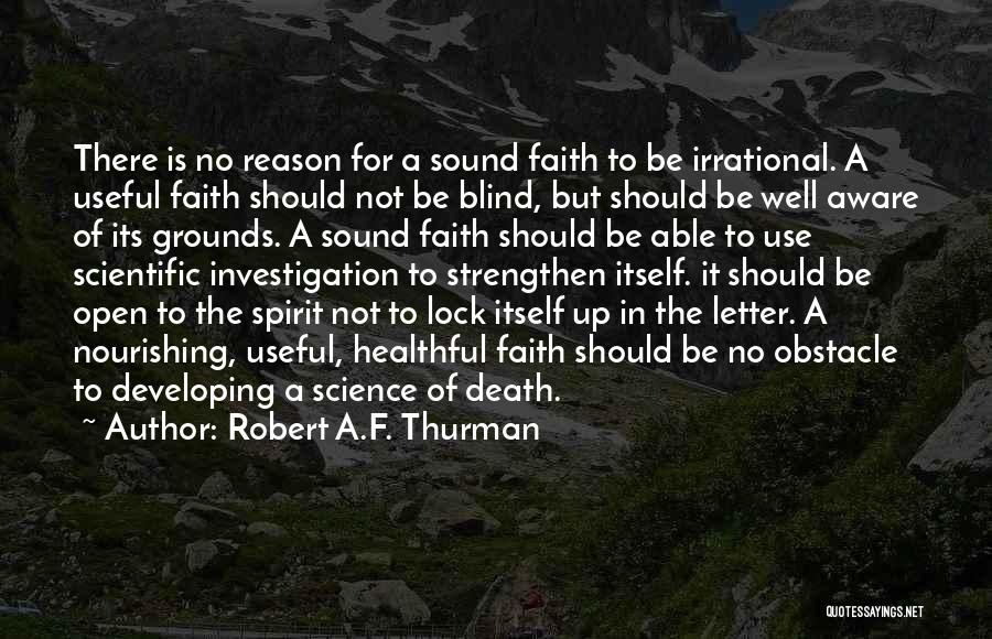 Robert A.F. Thurman Quotes: There Is No Reason For A Sound Faith To Be Irrational. A Useful Faith Should Not Be Blind, But Should