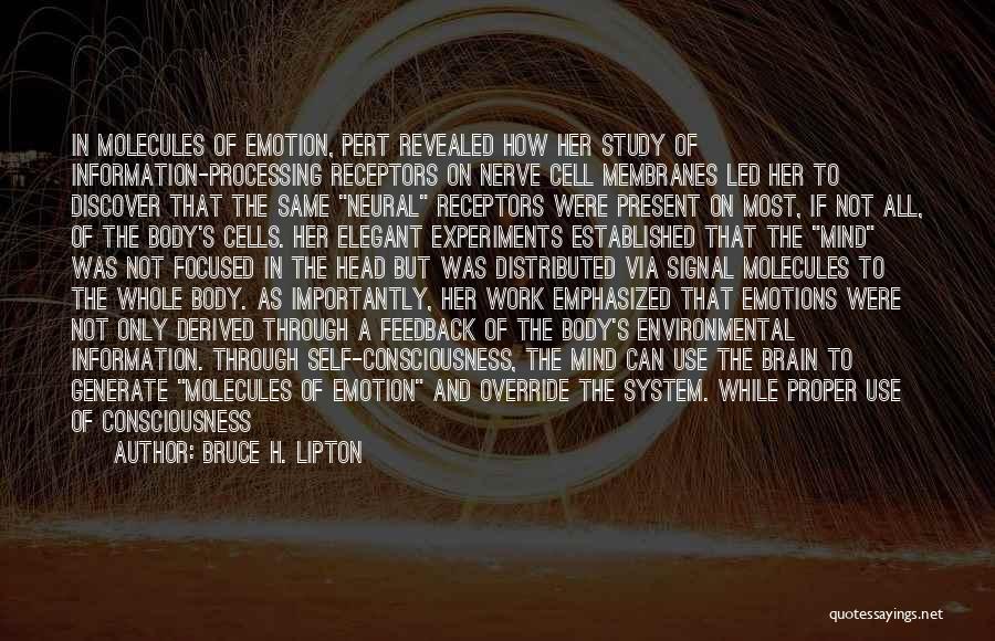 Bruce H. Lipton Quotes: In Molecules Of Emotion, Pert Revealed How Her Study Of Information-processing Receptors On Nerve Cell Membranes Led Her To Discover