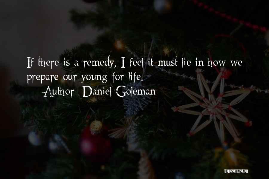 Daniel Goleman Quotes: If There Is A Remedy, I Feel It Must Lie In How We Prepare Our Young For Life.