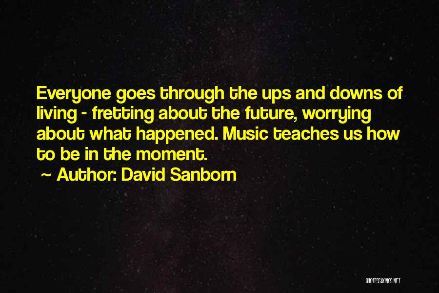 David Sanborn Quotes: Everyone Goes Through The Ups And Downs Of Living - Fretting About The Future, Worrying About What Happened. Music Teaches