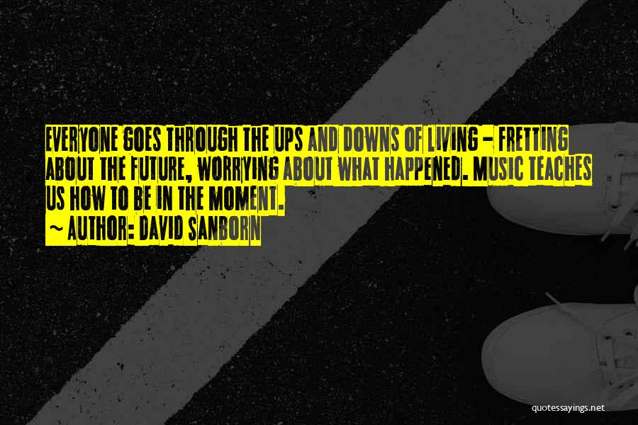 David Sanborn Quotes: Everyone Goes Through The Ups And Downs Of Living - Fretting About The Future, Worrying About What Happened. Music Teaches