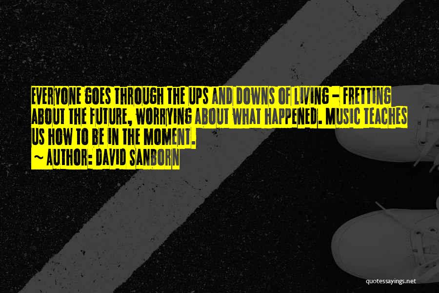 David Sanborn Quotes: Everyone Goes Through The Ups And Downs Of Living - Fretting About The Future, Worrying About What Happened. Music Teaches