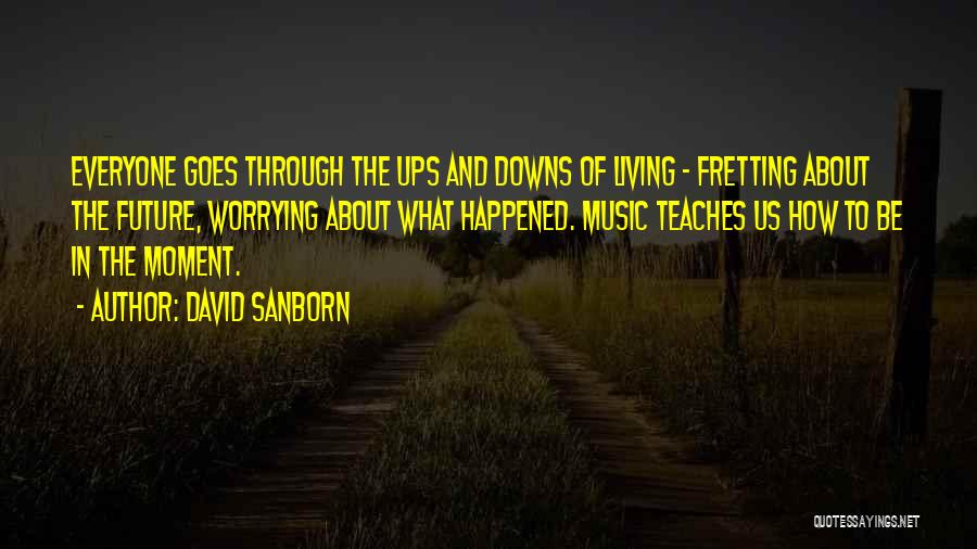 David Sanborn Quotes: Everyone Goes Through The Ups And Downs Of Living - Fretting About The Future, Worrying About What Happened. Music Teaches