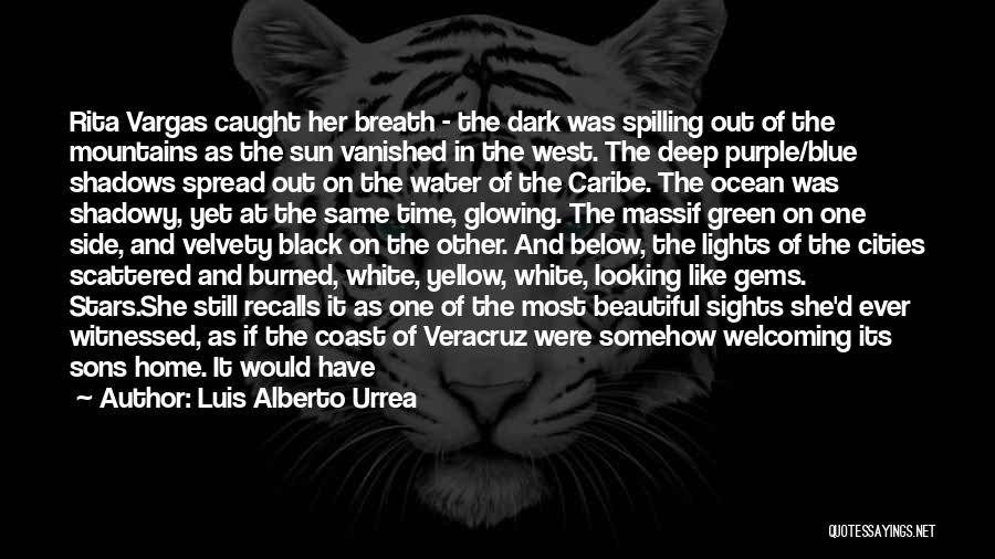 Luis Alberto Urrea Quotes: Rita Vargas Caught Her Breath - The Dark Was Spilling Out Of The Mountains As The Sun Vanished In The