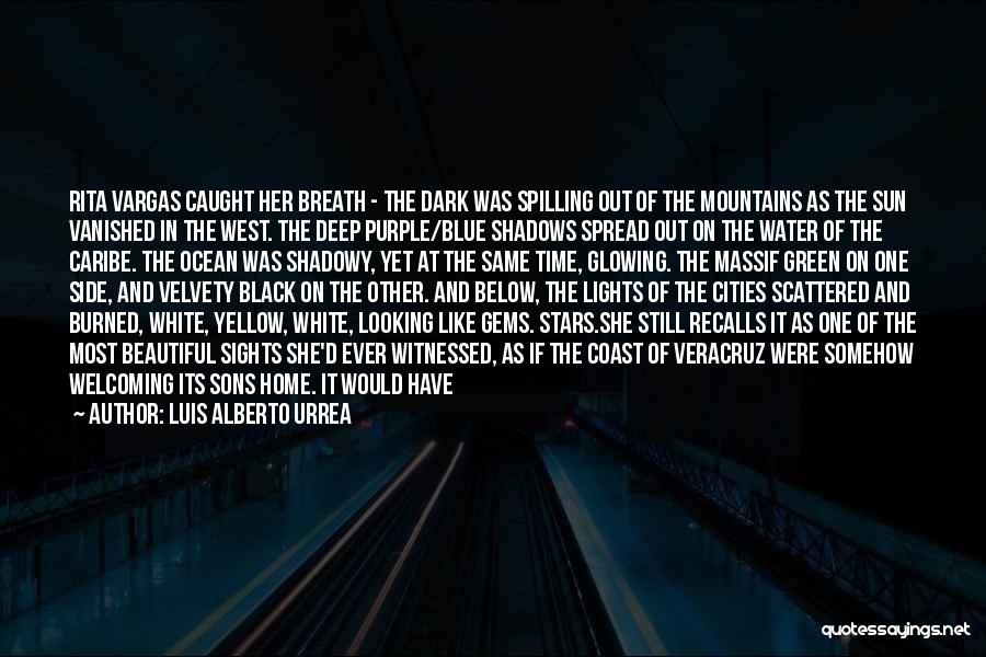 Luis Alberto Urrea Quotes: Rita Vargas Caught Her Breath - The Dark Was Spilling Out Of The Mountains As The Sun Vanished In The