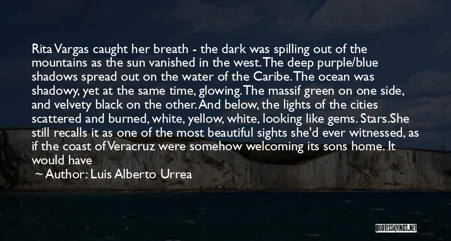 Luis Alberto Urrea Quotes: Rita Vargas Caught Her Breath - The Dark Was Spilling Out Of The Mountains As The Sun Vanished In The