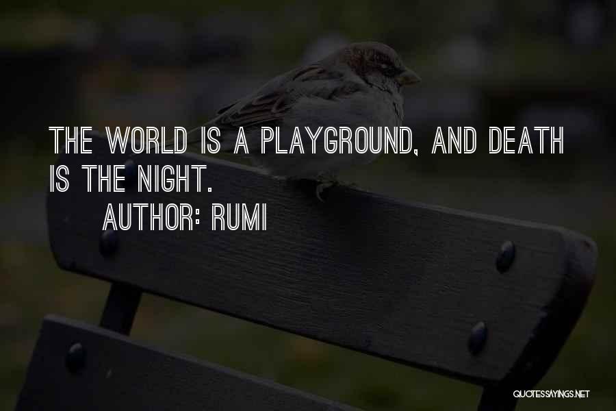 Rumi Quotes: The World Is A Playground, And Death Is The Night.