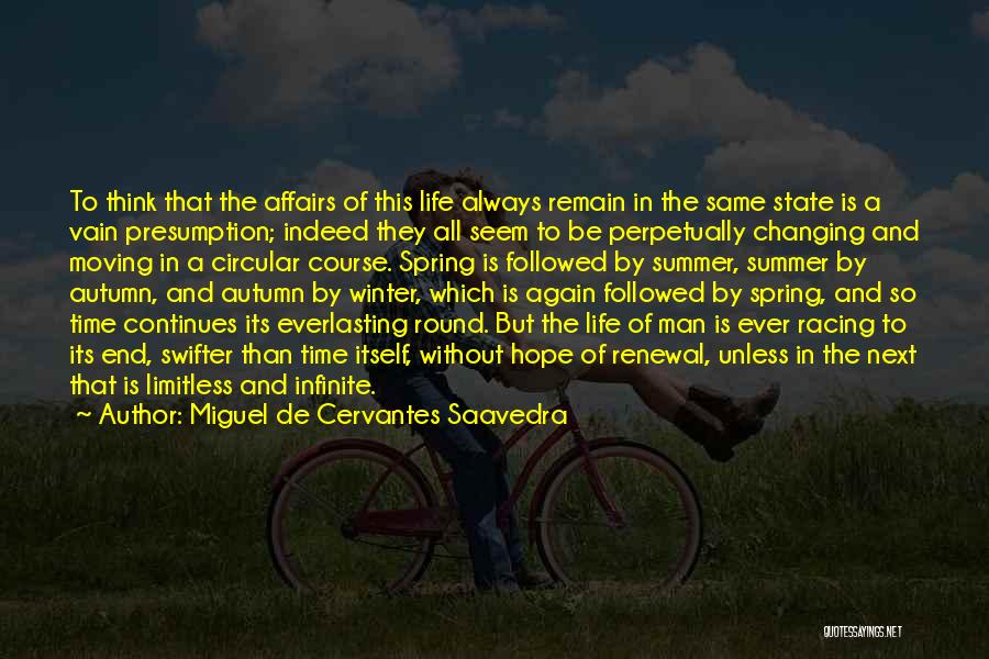 Miguel De Cervantes Saavedra Quotes: To Think That The Affairs Of This Life Always Remain In The Same State Is A Vain Presumption; Indeed They