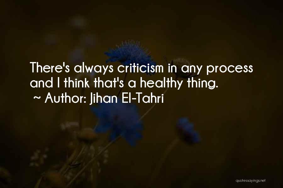 Jihan El-Tahri Quotes: There's Always Criticism In Any Process And I Think That's A Healthy Thing.