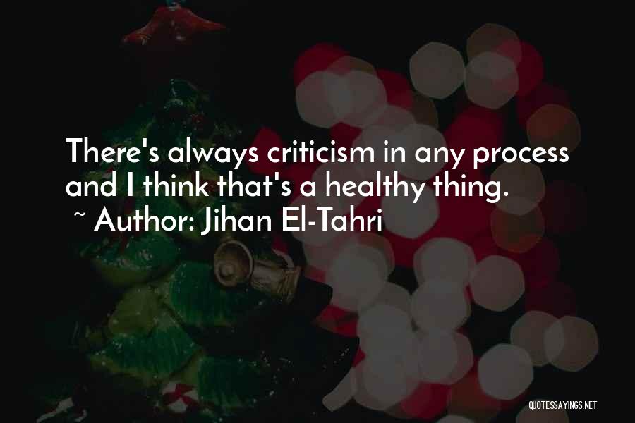 Jihan El-Tahri Quotes: There's Always Criticism In Any Process And I Think That's A Healthy Thing.
