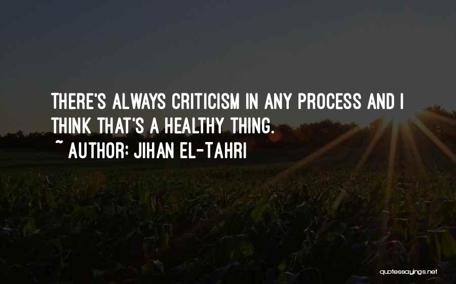 Jihan El-Tahri Quotes: There's Always Criticism In Any Process And I Think That's A Healthy Thing.