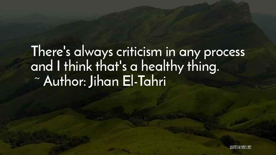 Jihan El-Tahri Quotes: There's Always Criticism In Any Process And I Think That's A Healthy Thing.