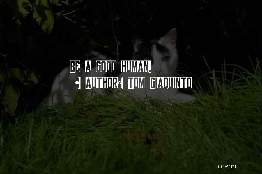 Tom Giaquinto Quotes: Be A Good Human.