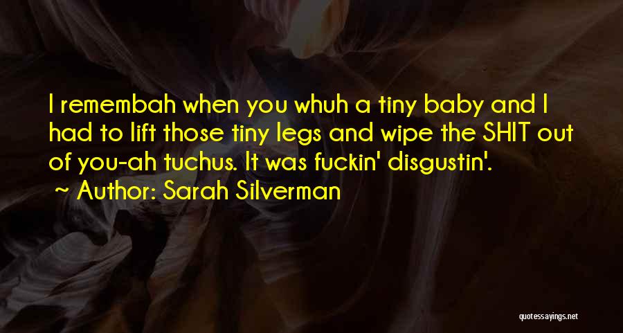 Sarah Silverman Quotes: I Remembah When You Whuh A Tiny Baby And I Had To Lift Those Tiny Legs And Wipe The Shit