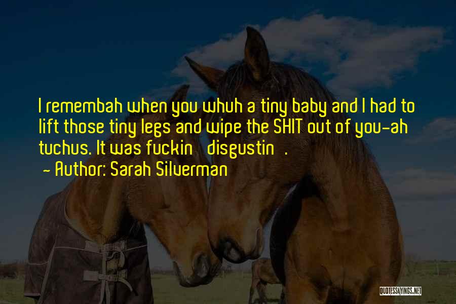 Sarah Silverman Quotes: I Remembah When You Whuh A Tiny Baby And I Had To Lift Those Tiny Legs And Wipe The Shit