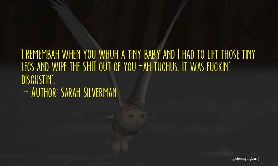 Sarah Silverman Quotes: I Remembah When You Whuh A Tiny Baby And I Had To Lift Those Tiny Legs And Wipe The Shit