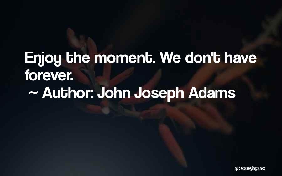 John Joseph Adams Quotes: Enjoy The Moment. We Don't Have Forever.