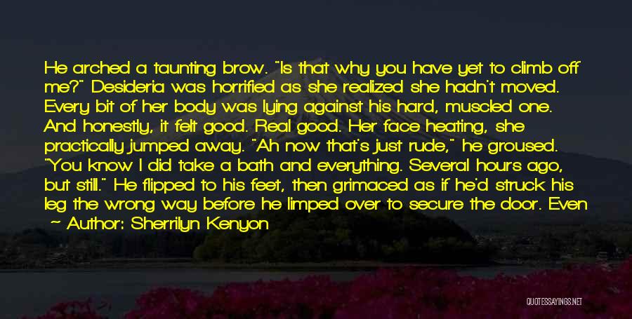 Sherrilyn Kenyon Quotes: He Arched A Taunting Brow. Is That Why You Have Yet To Climb Off Me? Desideria Was Horrified As She