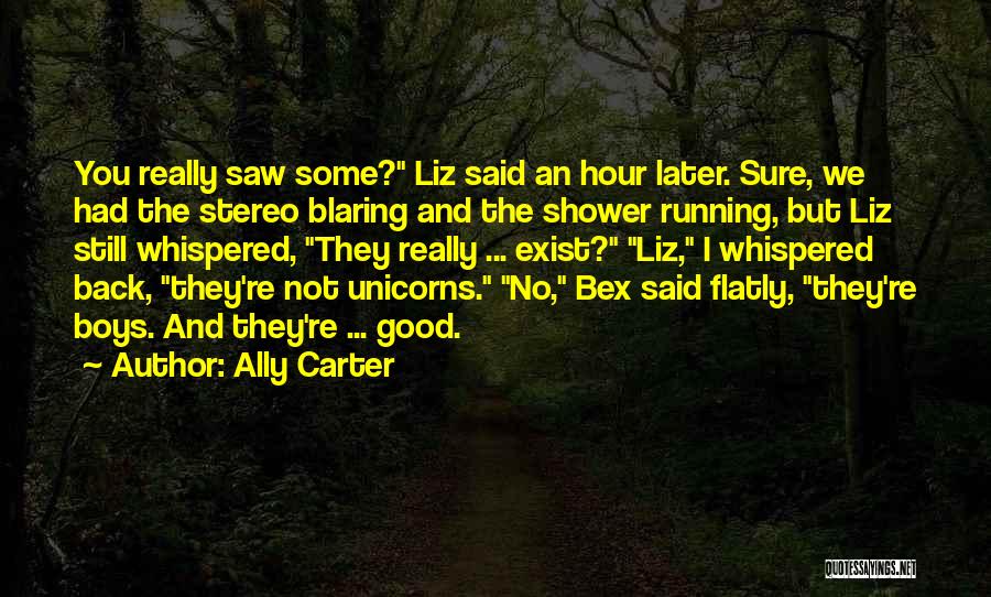 Ally Carter Quotes: You Really Saw Some? Liz Said An Hour Later. Sure, We Had The Stereo Blaring And The Shower Running, But