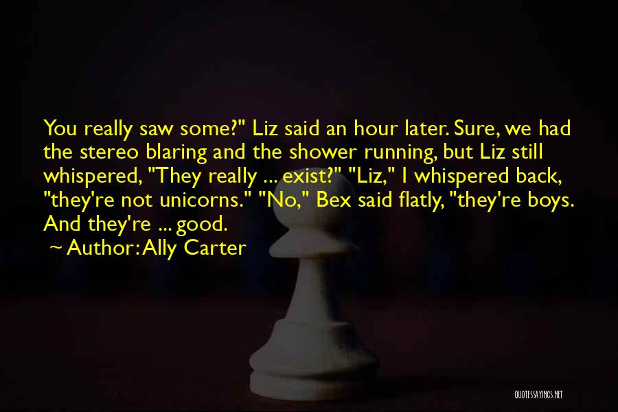 Ally Carter Quotes: You Really Saw Some? Liz Said An Hour Later. Sure, We Had The Stereo Blaring And The Shower Running, But