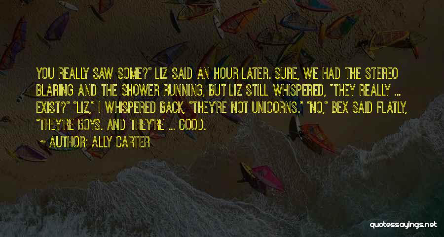 Ally Carter Quotes: You Really Saw Some? Liz Said An Hour Later. Sure, We Had The Stereo Blaring And The Shower Running, But