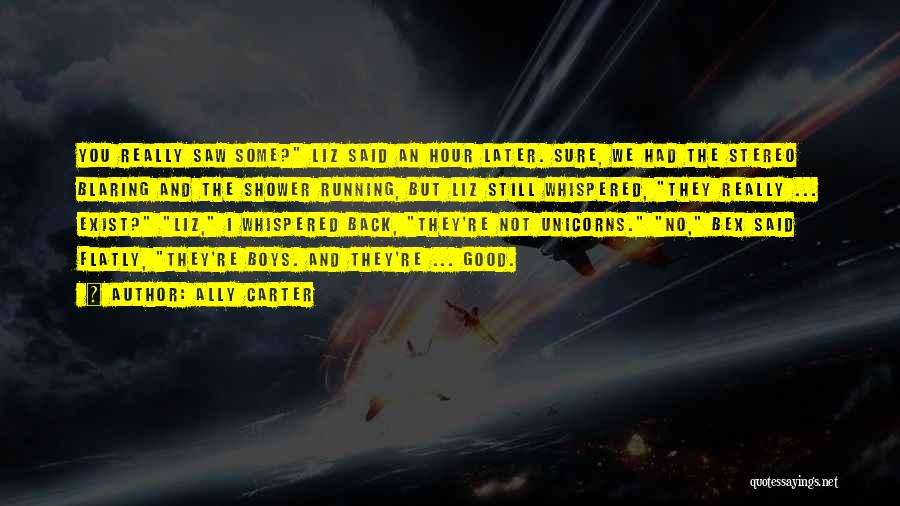 Ally Carter Quotes: You Really Saw Some? Liz Said An Hour Later. Sure, We Had The Stereo Blaring And The Shower Running, But